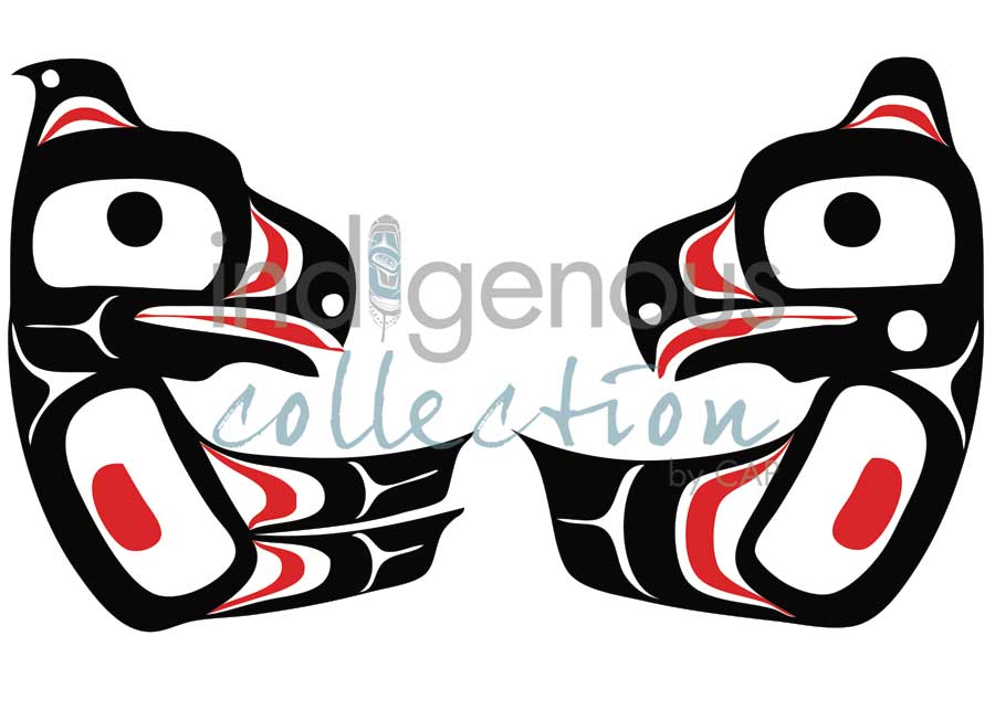 Haida Baby Raven & Eagle by artist Eric Parnell