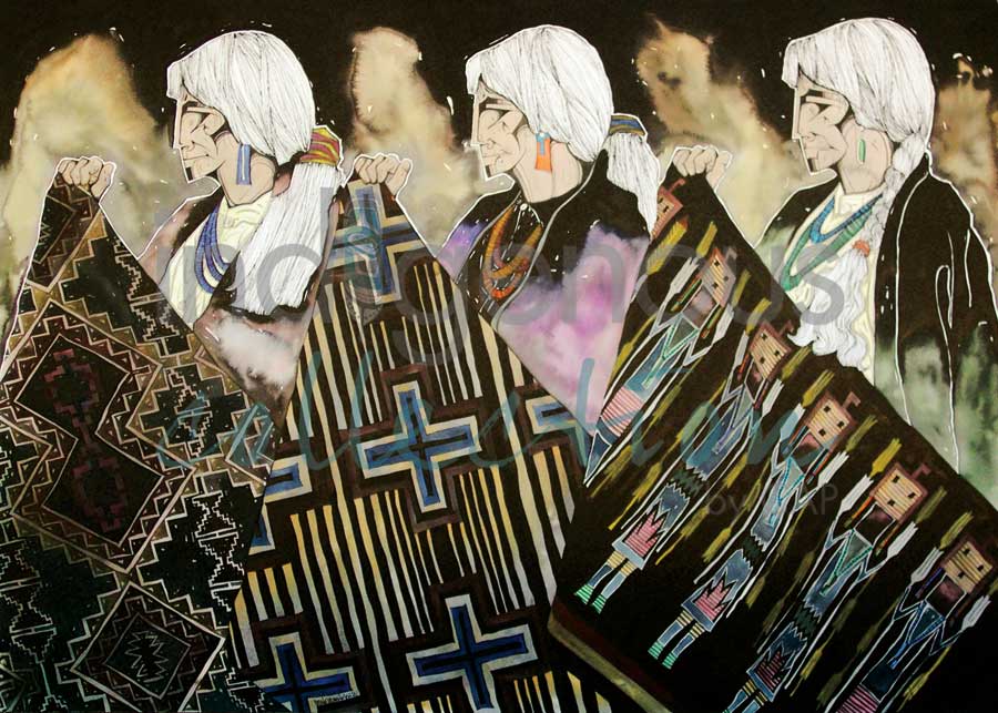 Tres Tejedoras by artist Amado Pena Jr.