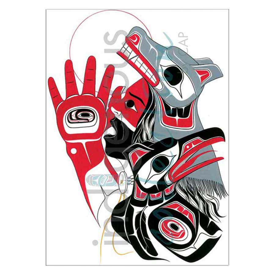 Wolf Dancer Crow Spirit Canvas Prints