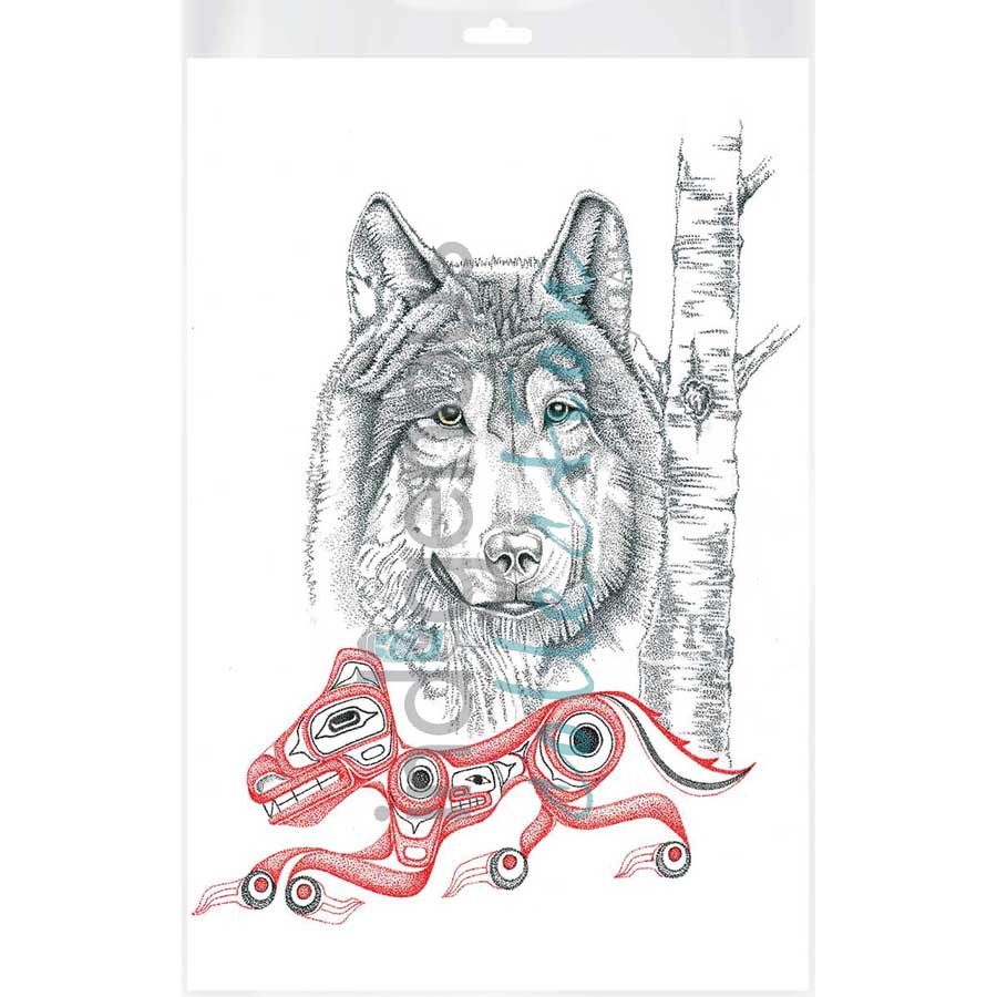Wolf by artist Charles Silverfox - Tlingit. Indigenous Collection