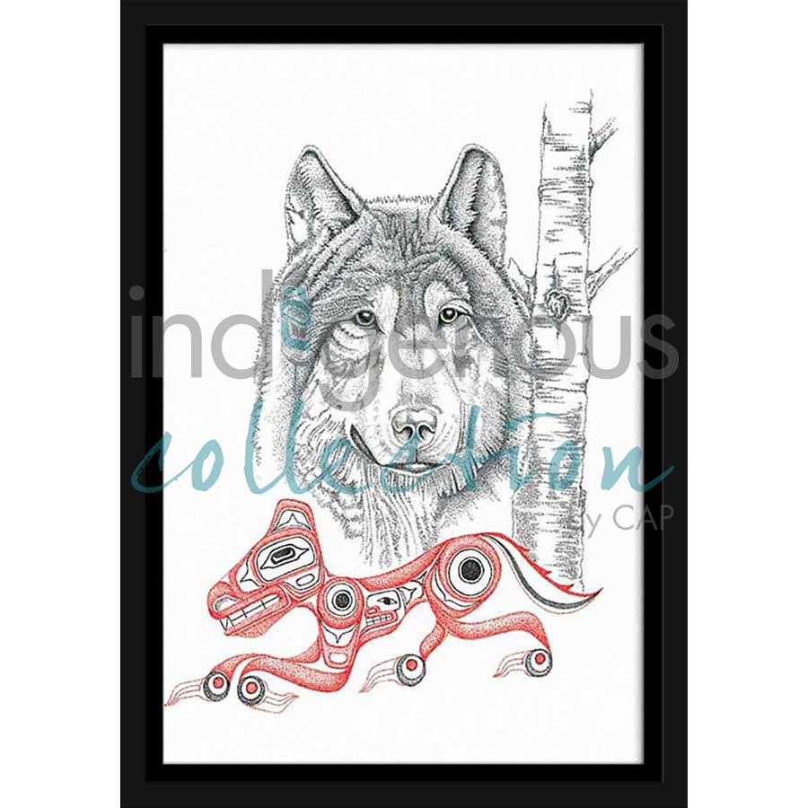 Wolf by artist Charles Silverfox - Tlingit. Indigenous Collection