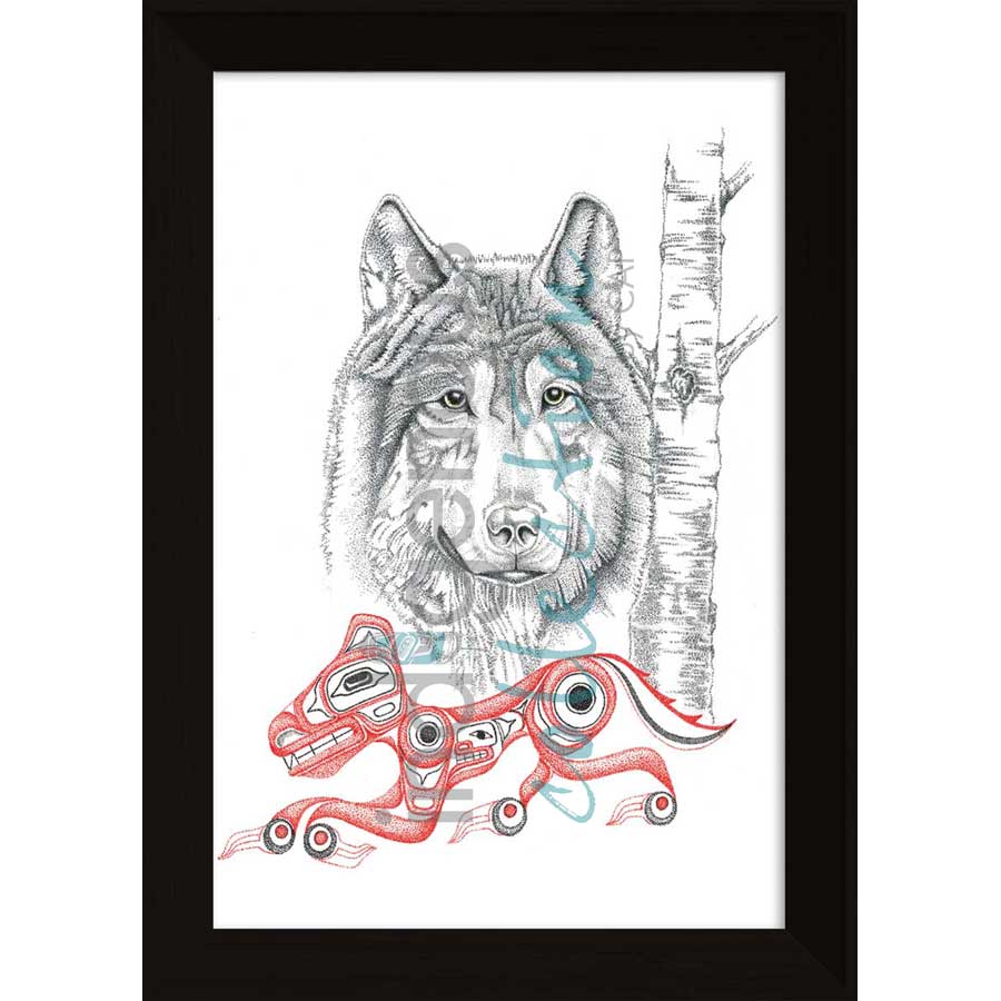 Wolf by artist Charles Silverfox - Tlingit. Indigenous Collection