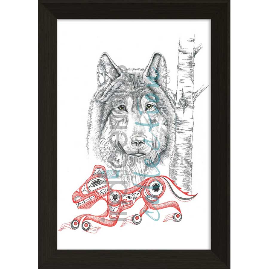 Wolf by artist Charles Silverfox - Tlingit. Indigenous Collection