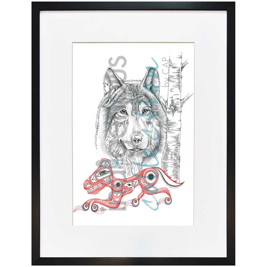 Wolf by artist Charles Silverfox - Tlingit. Indigenous Collection