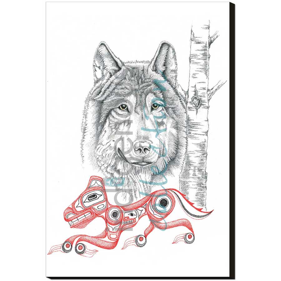 Wolf by artist Charles Silverfox - Tlingit. Indigenous Collection