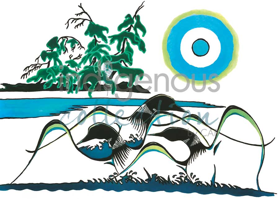 Dancing Loons by artist Arnold Isbister