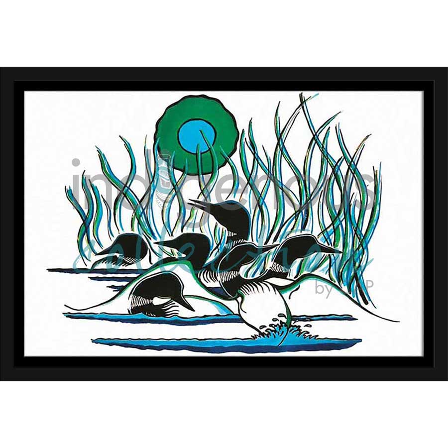 Family of Loons by artist Arnold Isbister - Cree. Indigenous Collection