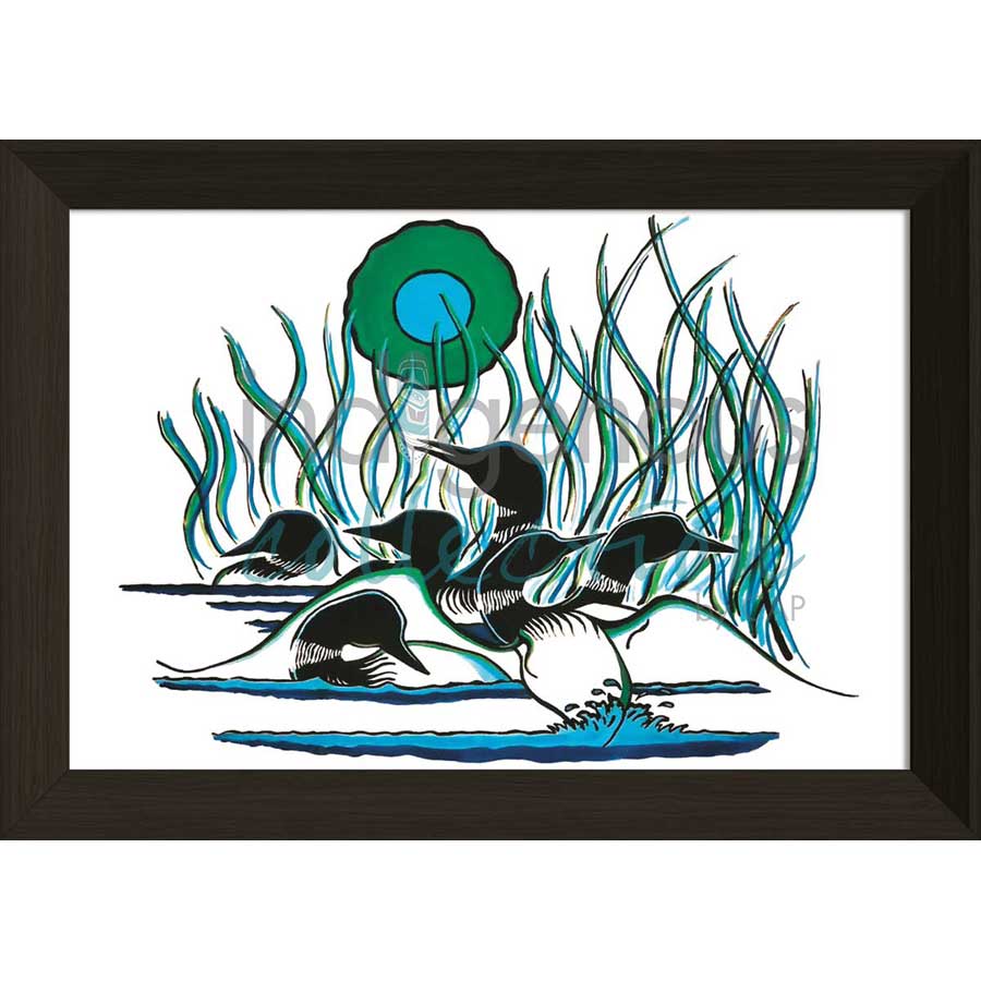Family of Loons by artist Arnold Isbister - Cree. Indigenous Collection