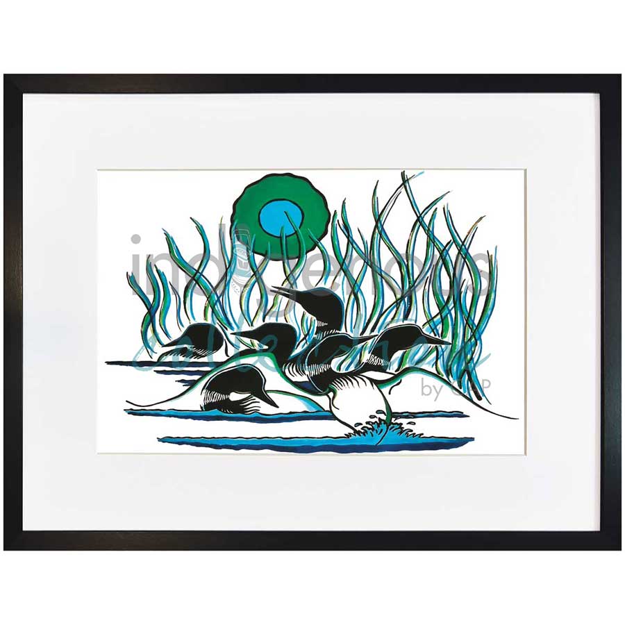 Family of Loons by artist Arnold Isbister - Cree. Indigenous Collection