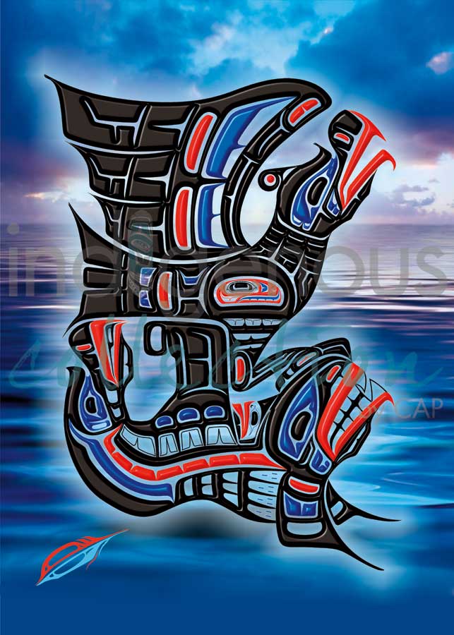 Heiltsuk Thunderbird and Killer Whale – Spiritual Connection by artist Fred Anderson