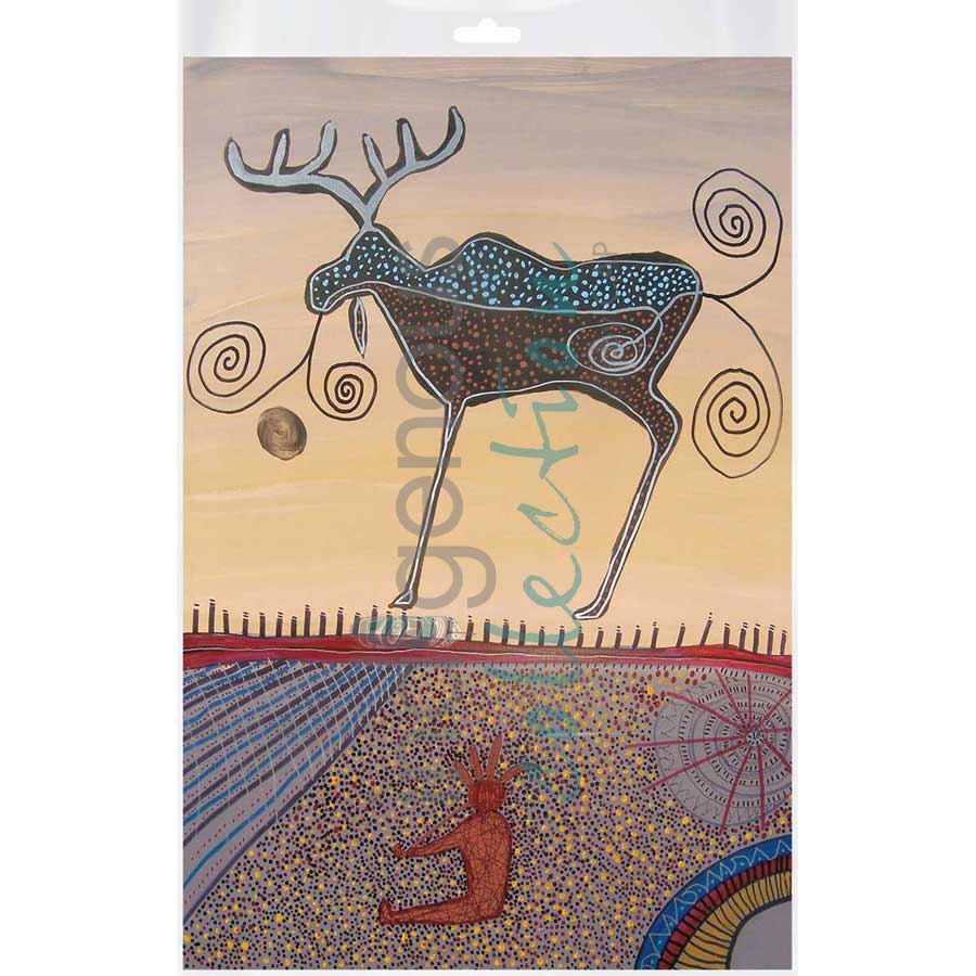 Man Smoking a Pipe by artist Alan Syliboy - Mi'kmaq. Indigenous Collection