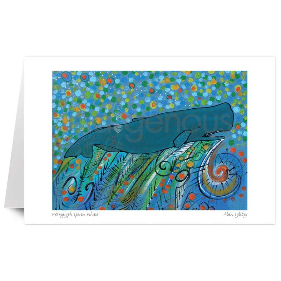 Petroglyph Sperm Whale by artist Alan Syliboy