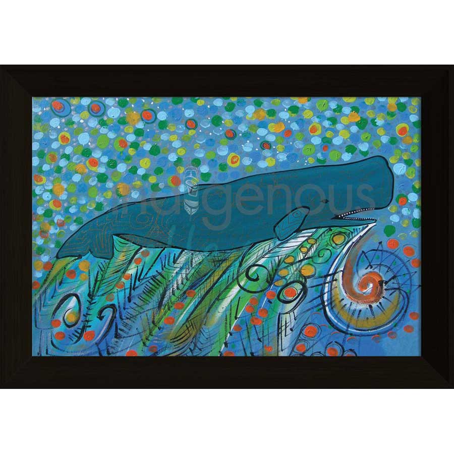 Petroglyph Sperm Whale by artist Alan Syliboy - Mi'kmaq. Indigenous Collection