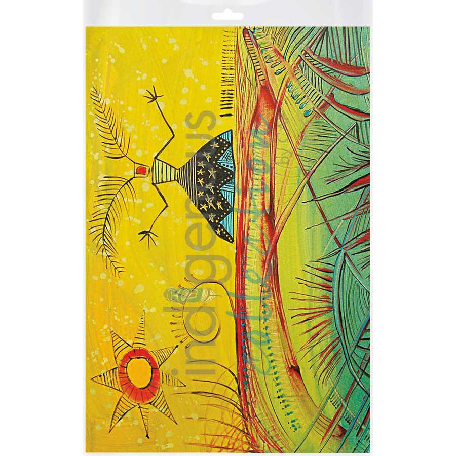 Mi’kmaq Woman with Star Dress by artist Alan Syliboy - Mi'kmaq. Indigenous Collection