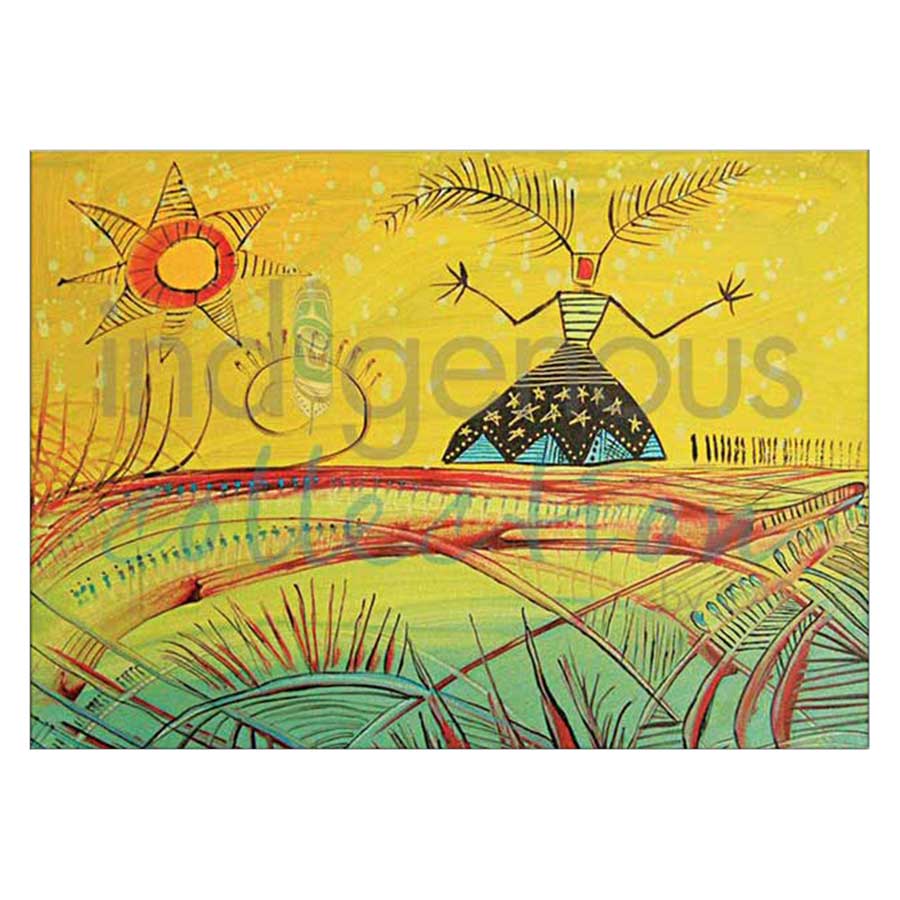 Mi’kmaq Woman with Star Dress Canvas Prints