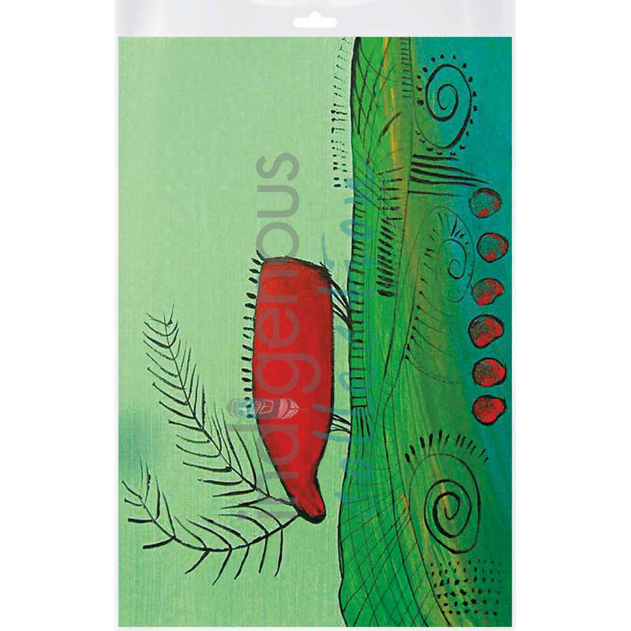 Red Caribou Eating Summer Grass by artist Alan Syliboy - Mi'kmaq. Indigenous Collection