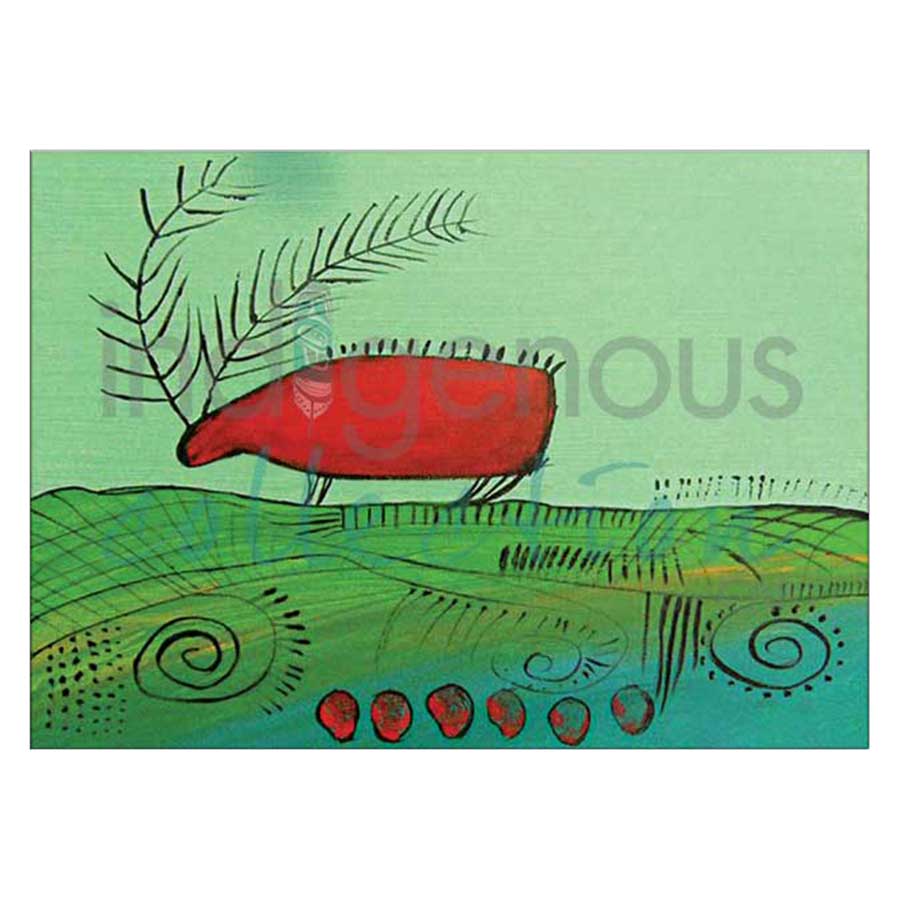 Red Caribou Eating Summer Grass Canvas Prints