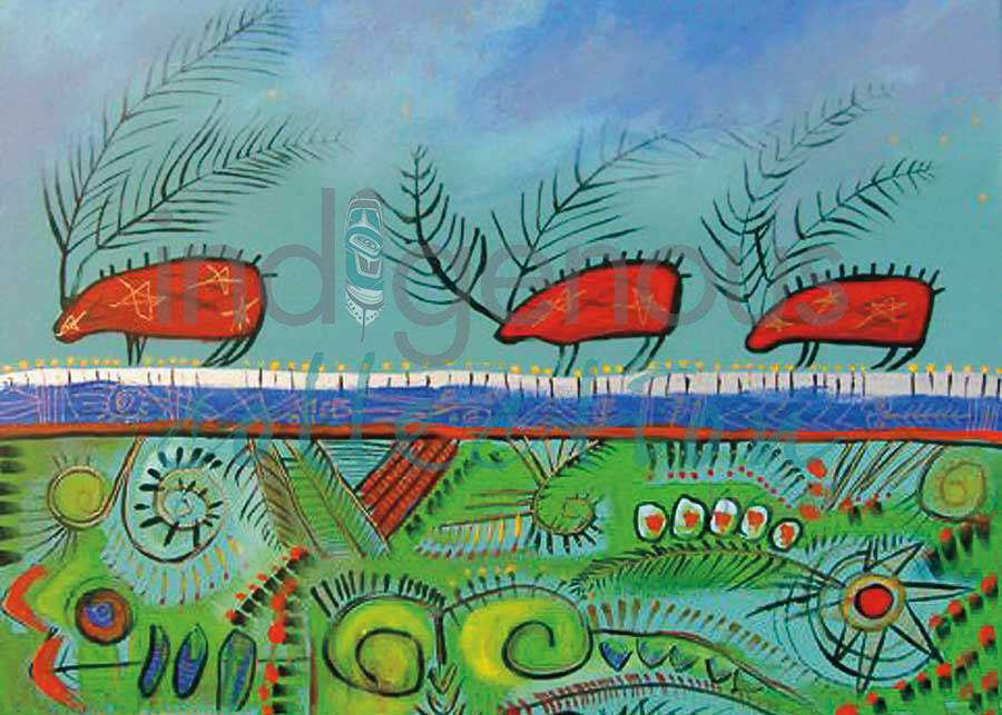 Winter Caribou  by artist Alan Syliboy