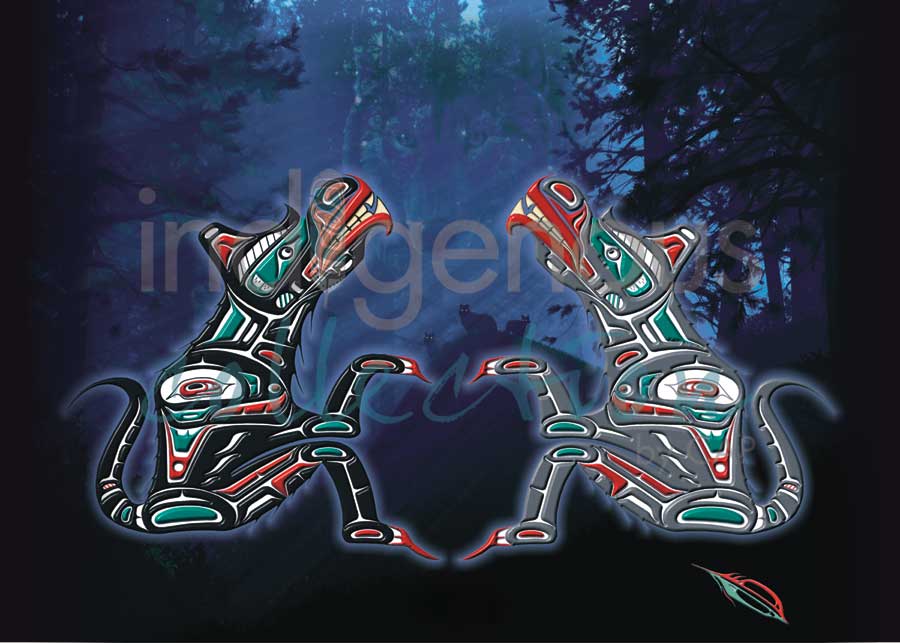 Heiltsuk Wolves &#8211; The Path I Have Chosen by artist Fred Anderson