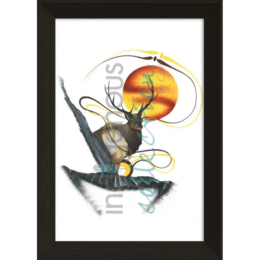 Majestic Elk by artist Garnett Tobacco - Cree. Indigenous Collection