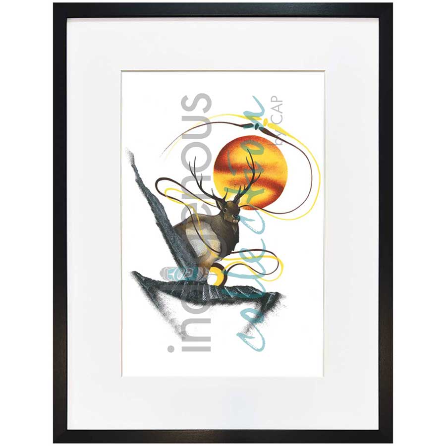 Majestic Elk by artist Garnett Tobacco - Cree. Indigenous Collection