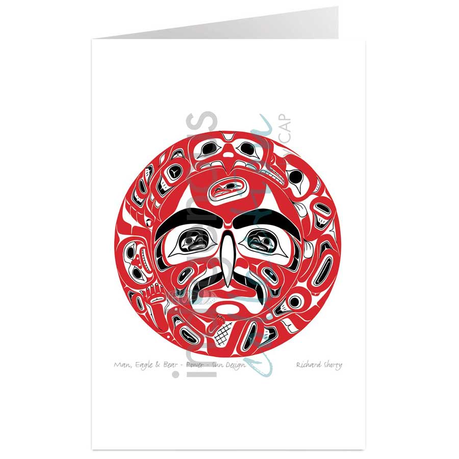 Man, Eagle & Bear - Power - Sun Design by artist Richard Shorty