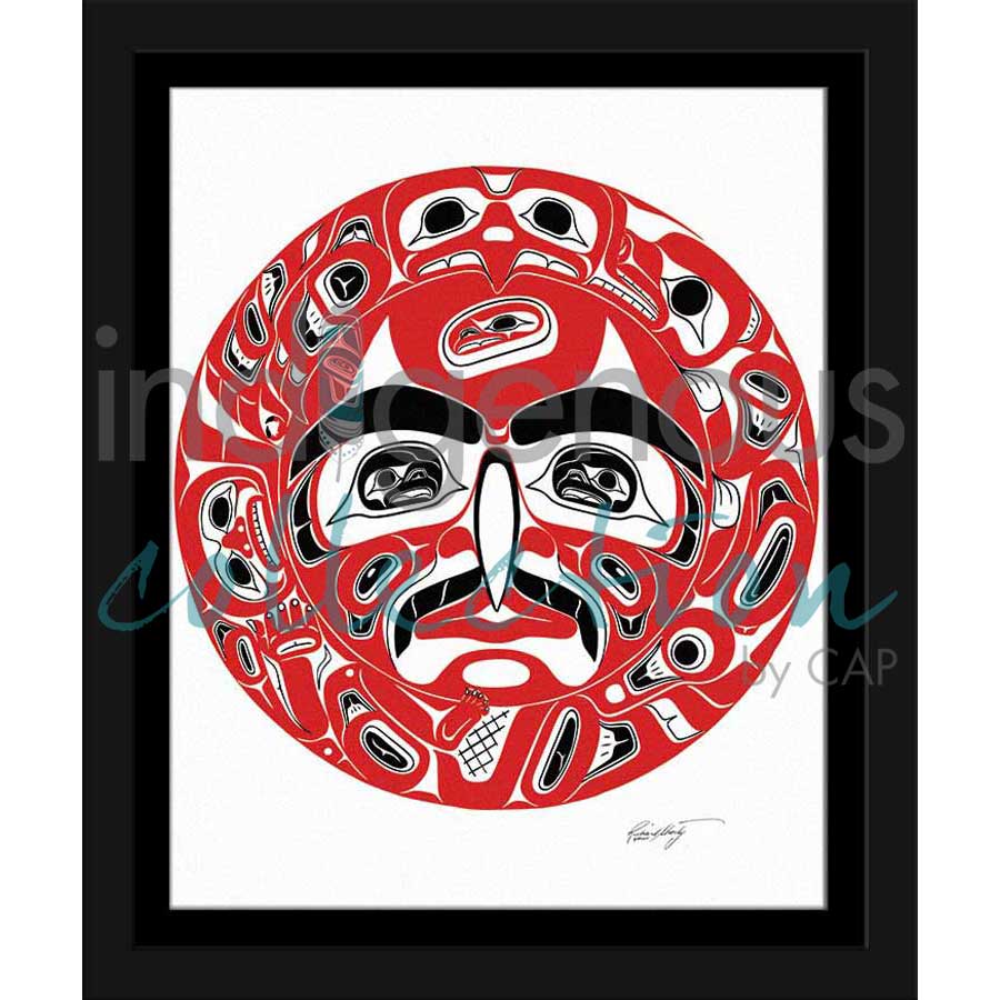 Man, Eagle & Bear - Power - Sun Design by artist Richard Shorty - Northern Tutchone. Indigenous Collection
