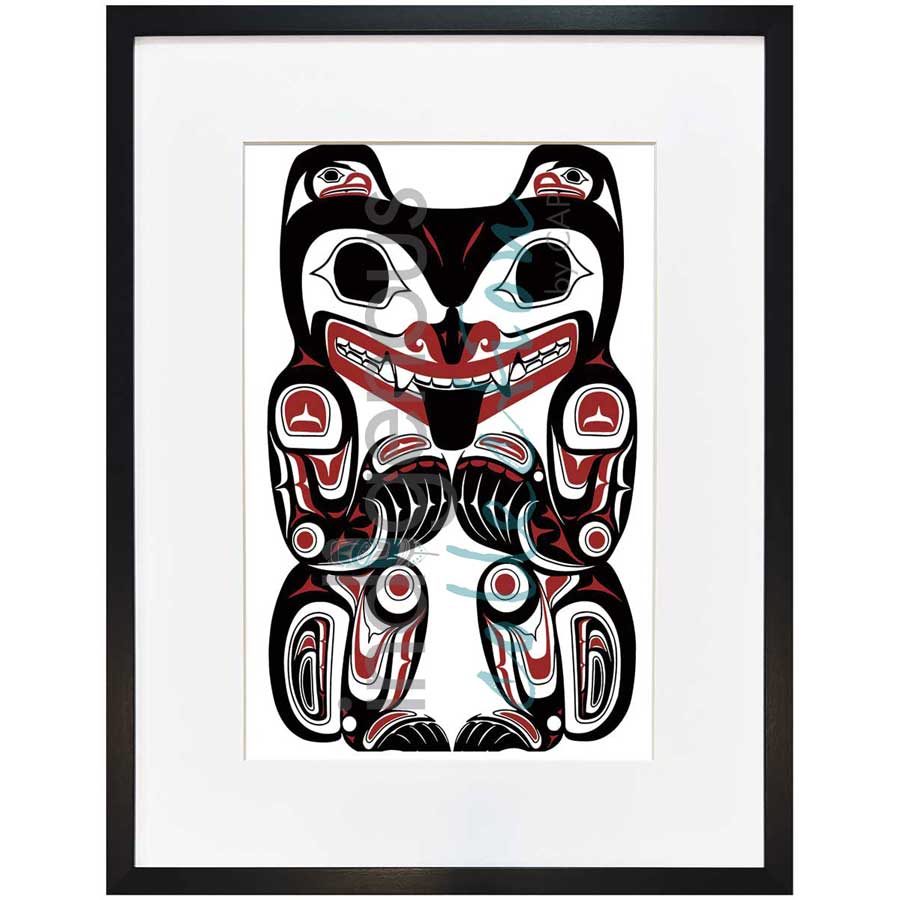 Haida Grizzly Bear by artist Clarence Mills - Haida. Indigenous Collection
