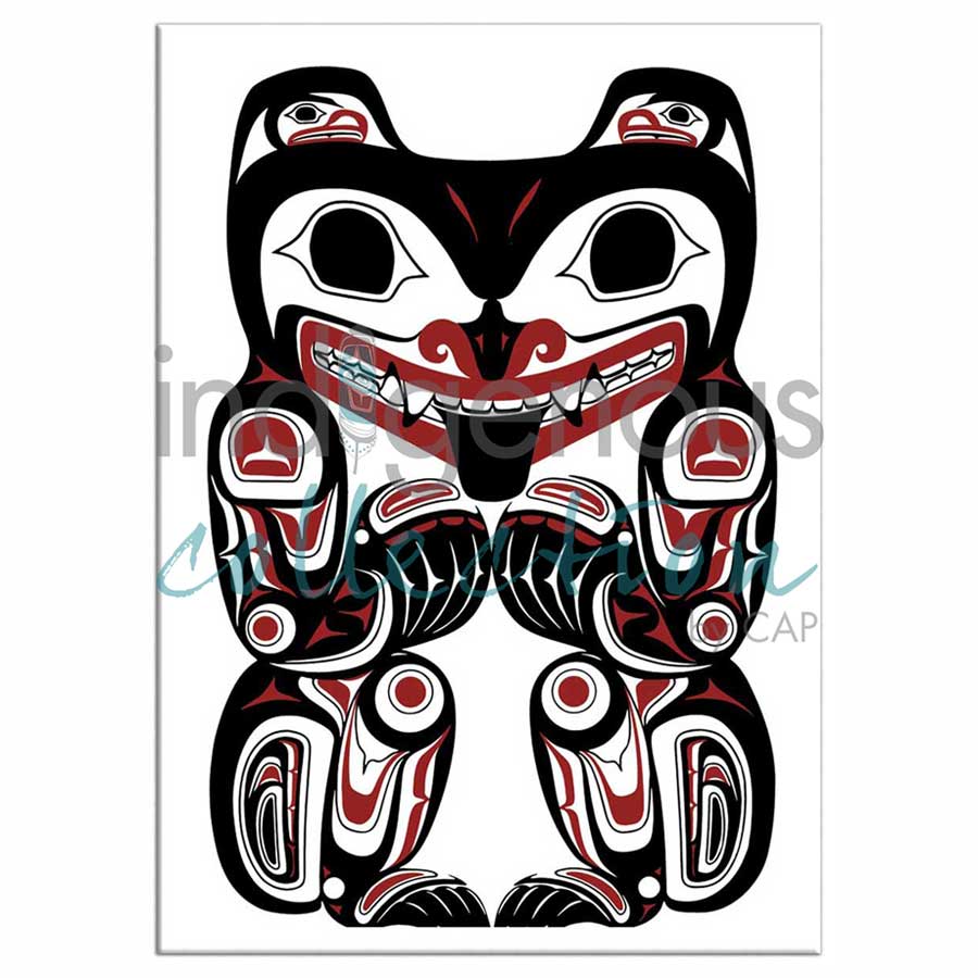 Haida Grizzly Bear Magnets by artist Clarence Mills