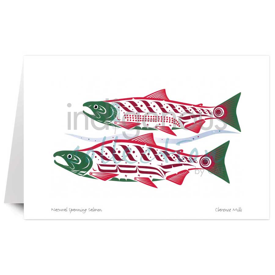 Natural Spawning Sockeye by artist Clarence Mills