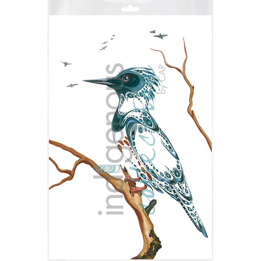 Resting Kingfisher by artist Ray Baptiste - Ojibway. Indigenous Collection