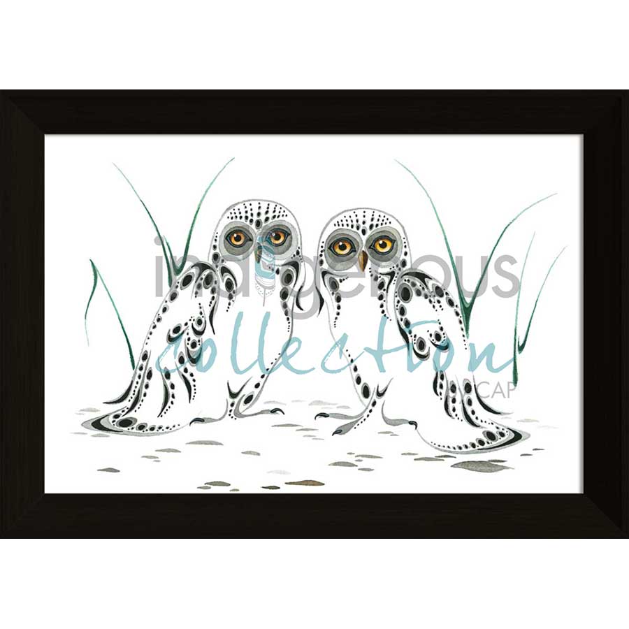 Two Owls by artist Ray Baptiste - Ojibway. Indigenous Collection