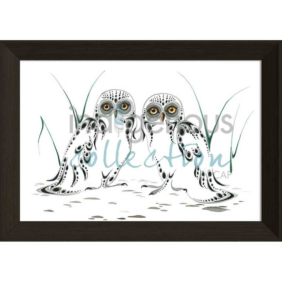 Two Owls by artist Ray Baptiste - Ojibway. Indigenous Collection