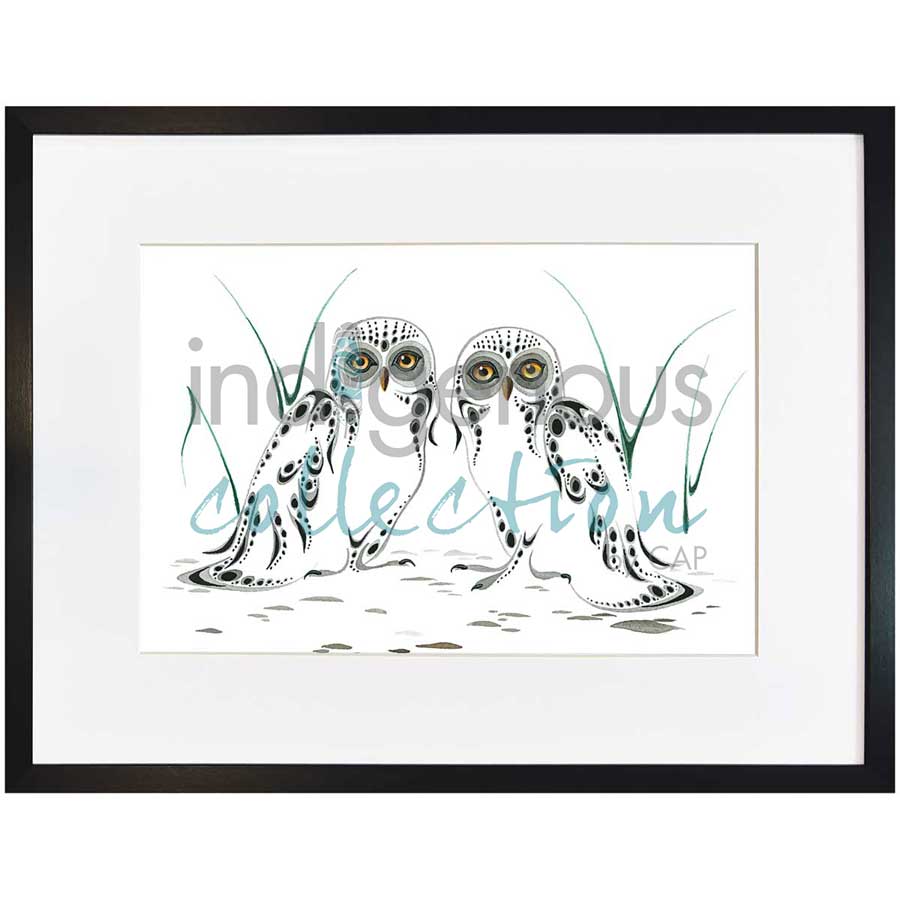 Two Owls by artist Ray Baptiste - Ojibway. Indigenous Collection