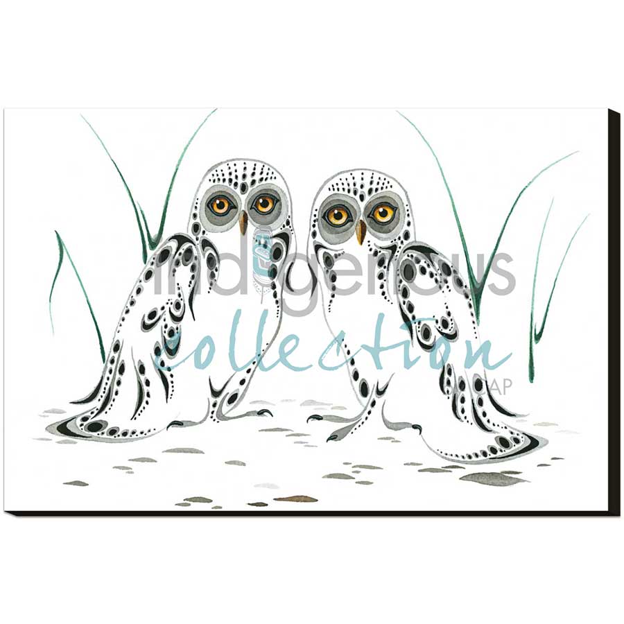 Two Owls by artist Ray Baptiste - Ojibway. Indigenous Collection