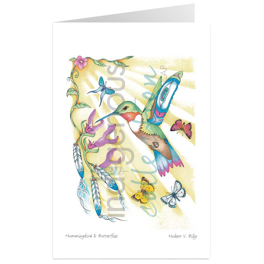Hummingbird & Butterflies by artist Hubert V. Billy
