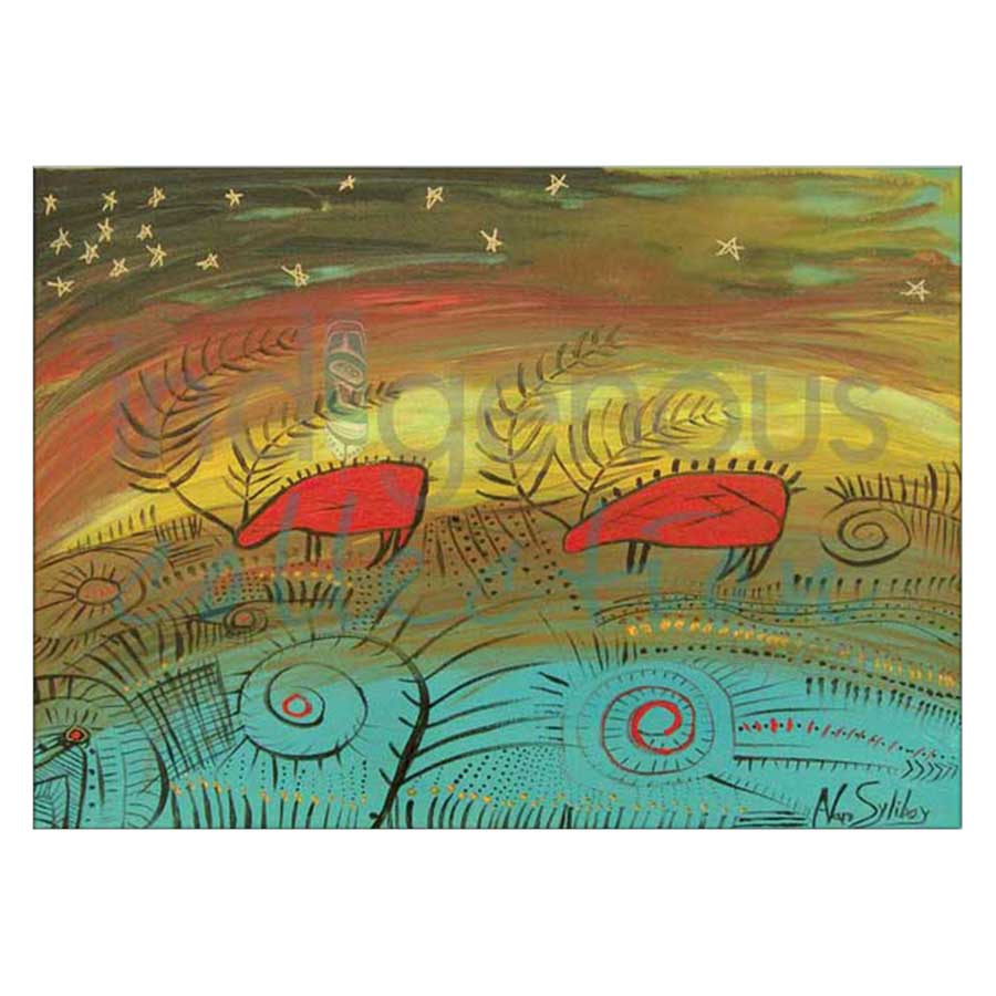Two Caribou with Stars Canvas Prints