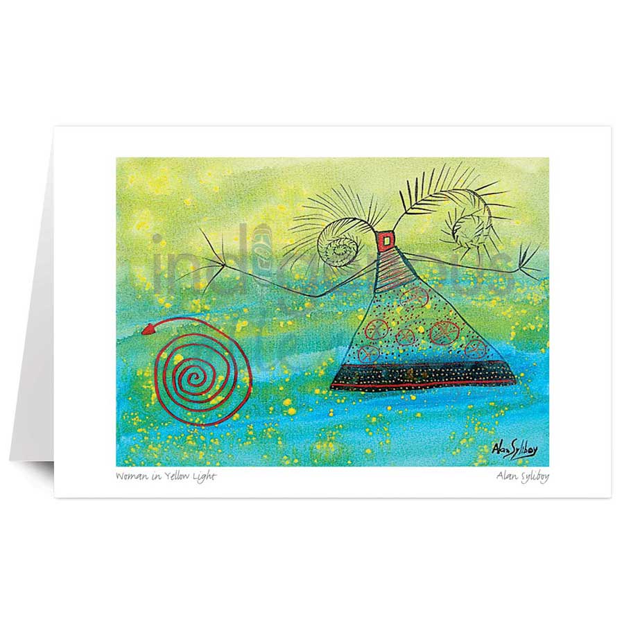 Woman in Yellow Light by artist Alan Syliboy