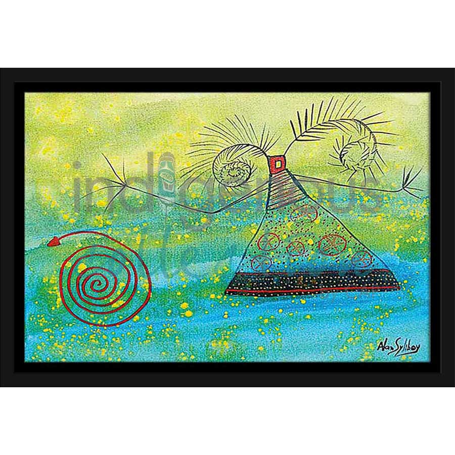 Woman in Yellow Light by artist Alan Syliboy - Mi'kmaq. Indigenous Collection
