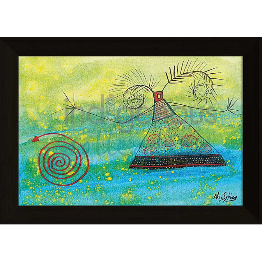 Woman in Yellow Light by artist Alan Syliboy - Mi'kmaq. Indigenous Collection