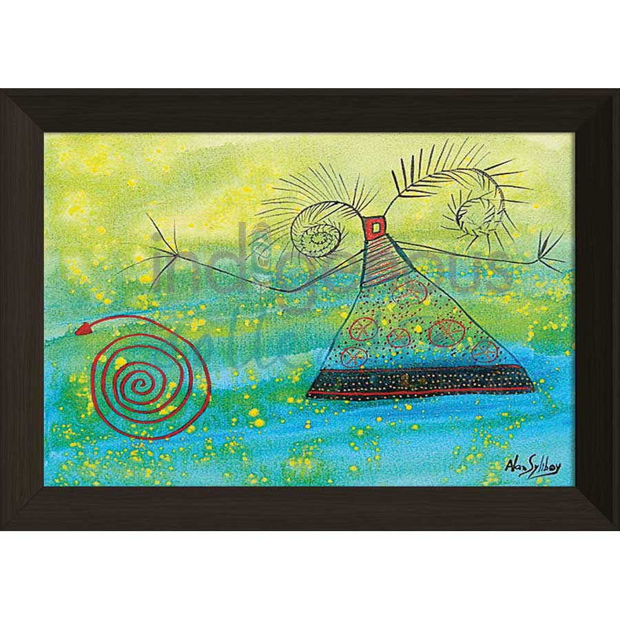Woman in Yellow Light by artist Alan Syliboy - Mi'kmaq. Indigenous Collection