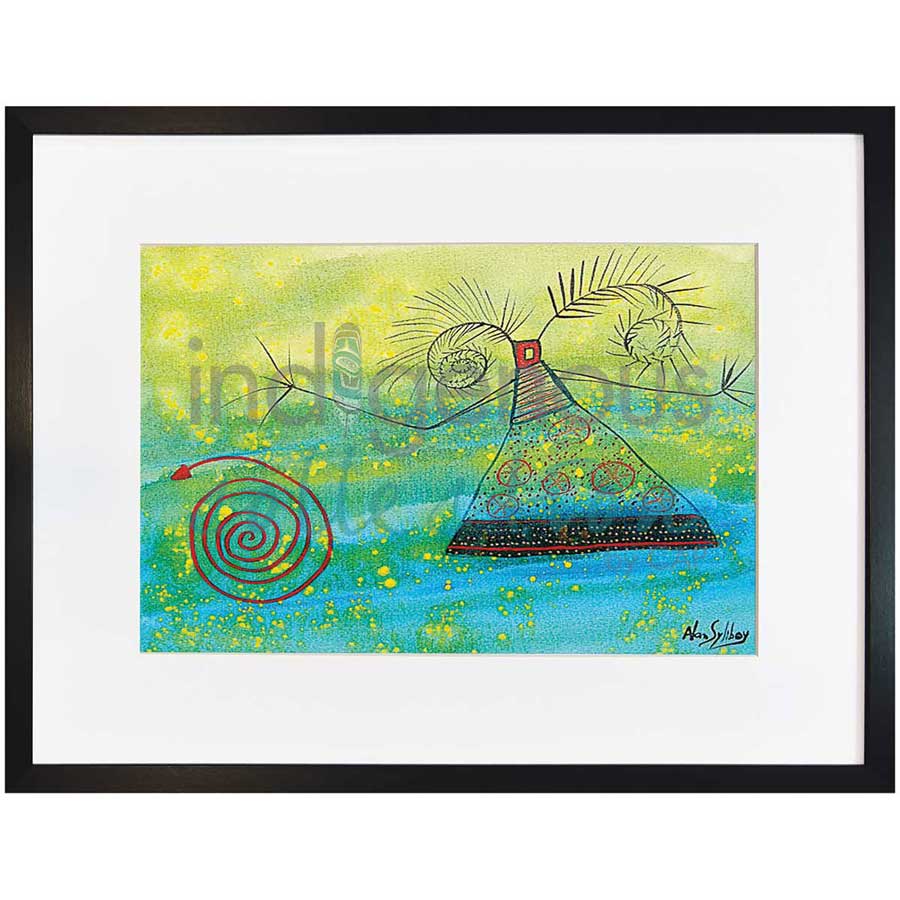 Woman in Yellow Light by artist Alan Syliboy - Mi'kmaq. Indigenous Collection