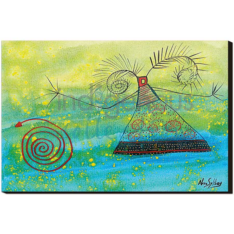 Woman in Yellow Light by artist Alan Syliboy - Mi'kmaq. Indigenous Collection