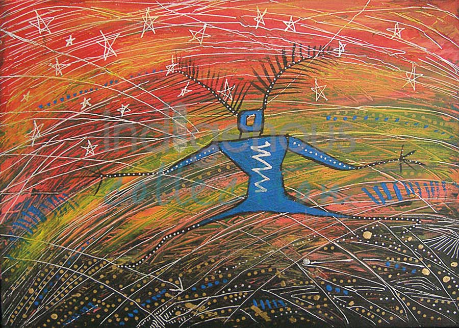 Little Thunder Dancing under Stars  by artist Alan Syliboy