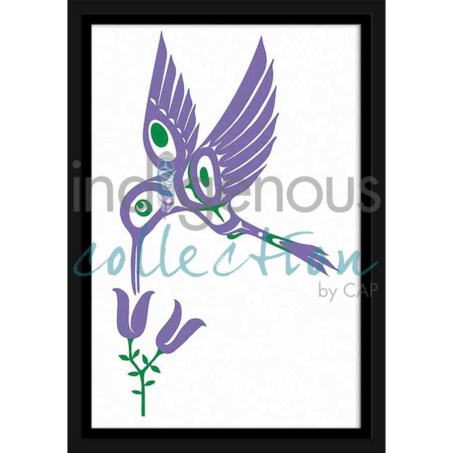 Purple Hummingbird by artist Pauline Bull - Interior Salish. Indigenous Collection