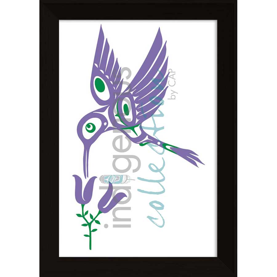 Purple Hummingbird by artist Pauline Bull - Interior Salish. Indigenous Collection