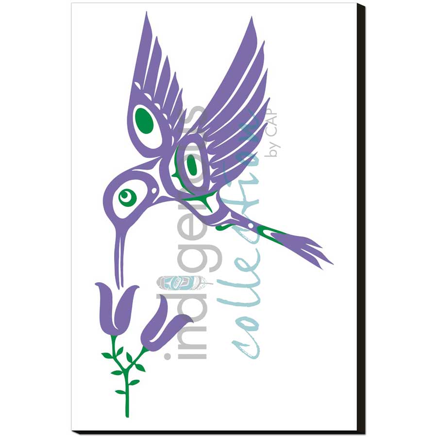 Purple Hummingbird by artist Pauline Bull - Interior Salish. Indigenous Collection