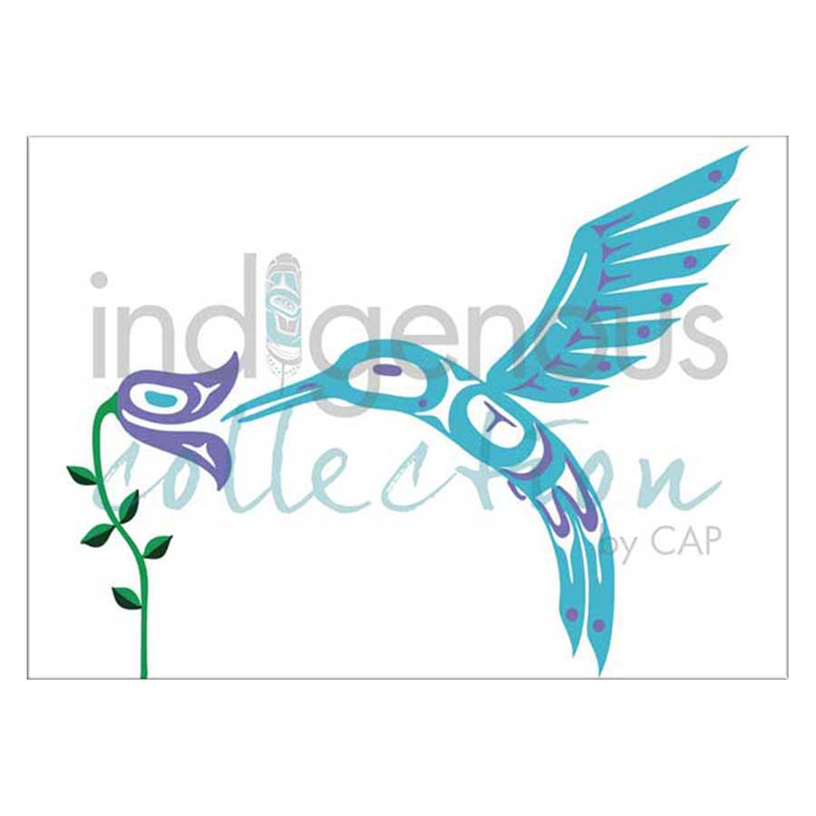 Blue Hummingbird & Flower Canvas Prints
