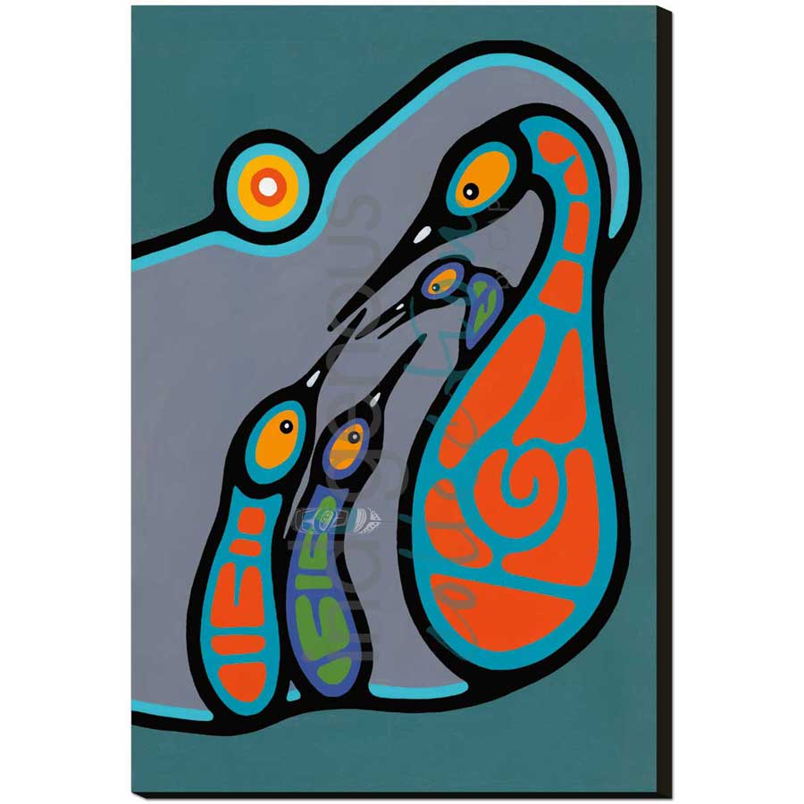 Family Teaching I by artist Bruce Morrisseau - Ojibway. Indigenous Collection