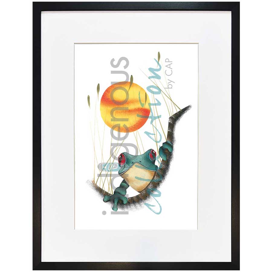 Frog by artist Garnett Tobacco - Cree. Indigenous Collection